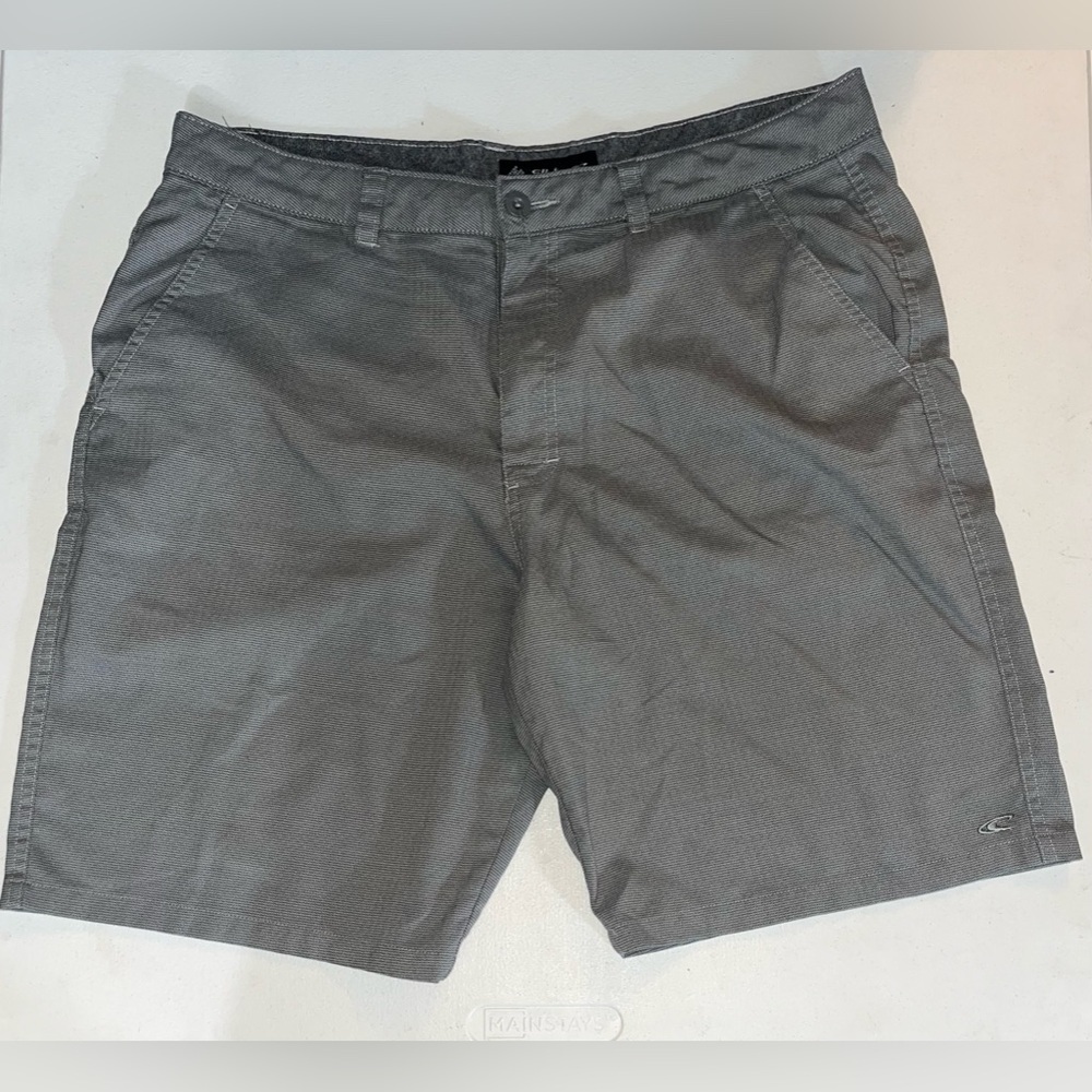 O’NEILL Men's Size 38 XXL Grey Golf Shorts Flat Front EUC 10” Inseam EUC